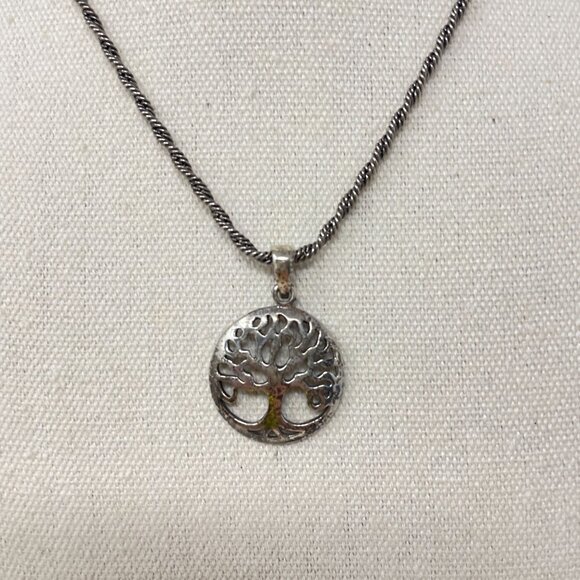 Tree of Life Sterling Silver Necklace Pendant Marked‎ 925 Nature Cottage Fairy - Picture 2 of 14